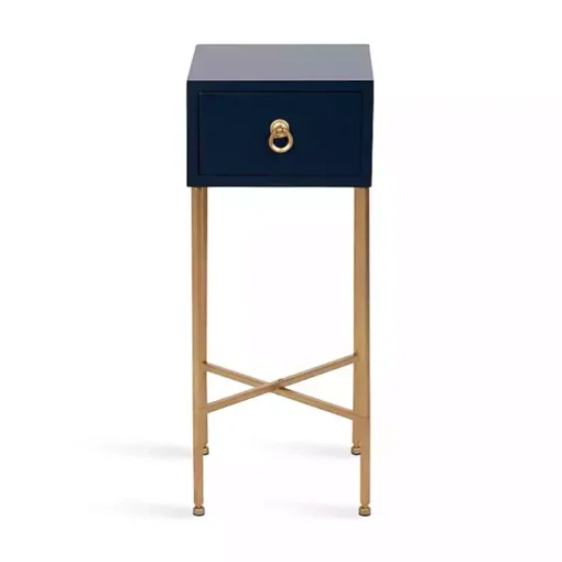Navy Blue and Gold Glam Accent Table