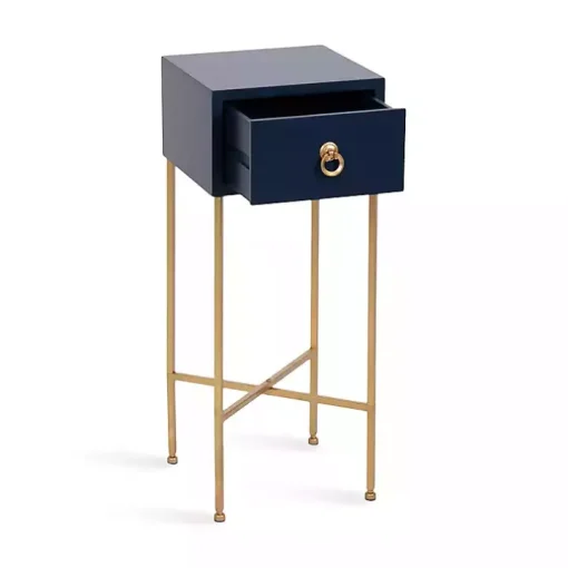 Navy Blue and Gold Glam Accent Table