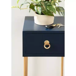 Navy Blue and Gold Glam Accent Table