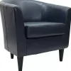 Navy Faux Leather Winslow Accent Chair