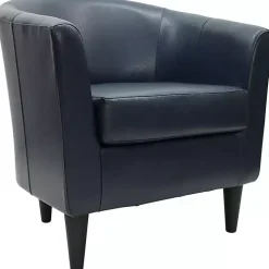 Navy Faux Leather Winslow Accent Chair
