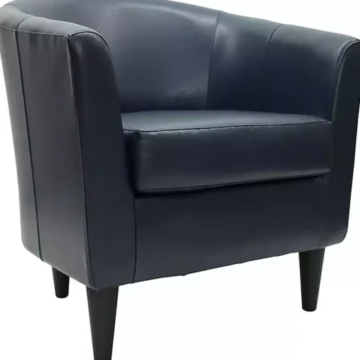 Navy Faux Leather Winslow Accent Chair