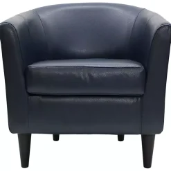 Navy Faux Leather Winslow Accent Chair