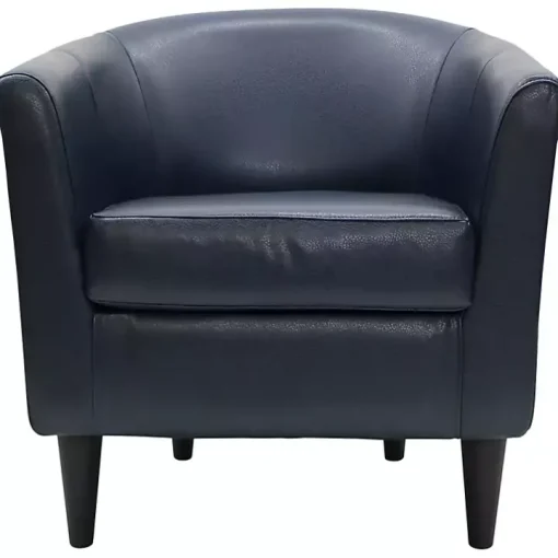 Navy Faux Leather Winslow Accent Chair