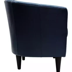 Navy Faux Leather Winslow Accent Chair