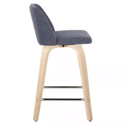 Navy Torino Upholstered Counter Stools, Set of 2