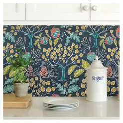 Navy Vintage Flora Peel & Stick Wallpaper