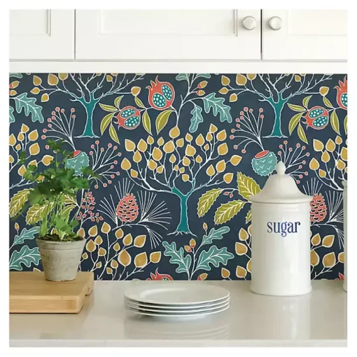 Navy Vintage Flora Peel & Stick Wallpaper