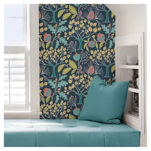 Navy Vintage Flora Peel & Stick Wallpaper