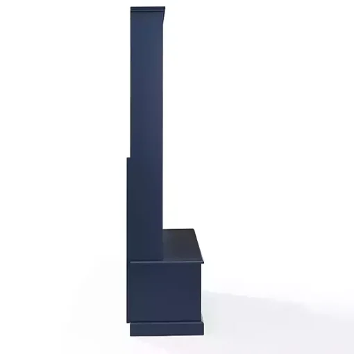 Navy Wood Storage Bench Hall Tree