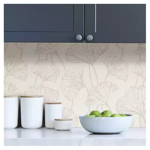 Neutral Botanical Peel and Stick Wallpaper