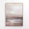 Neutral Brown Abstract Framed Canvas Art Print