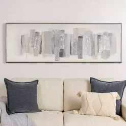 Neutral Brush Strokes Framed Art Print