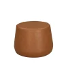 Newton Carmel Faux Leather Thimble Ottoman