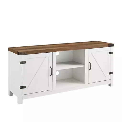 Oak Farmhouse Double Door TV Stand