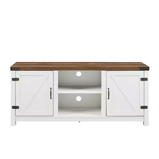 Oak Farmhouse Double Door TV Stand