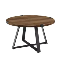 Oak Urban Rustic Round Coffee Table