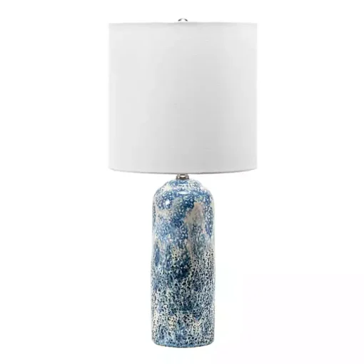Ocean Blues Mottled Pillar Table Lamp