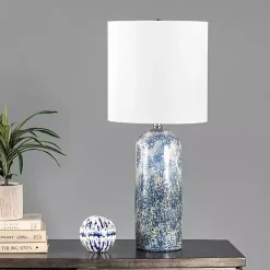 Ocean Blues Mottled Pillar Table Lamp