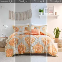 Orange Damask 5-pc. California King Comforter Set