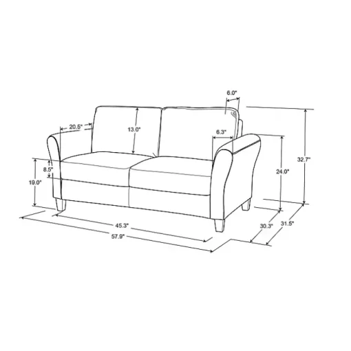 Oyster Walter Loveseat