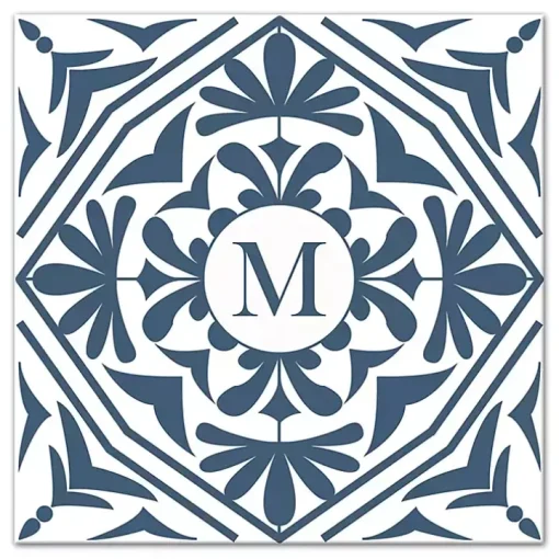 Personalized Blue Tile Monogram Wall Plaque
