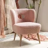 Pink Sherpa Barrel Accent Chair