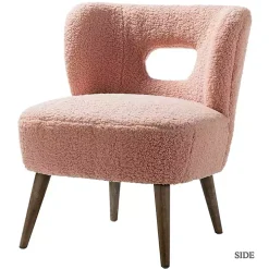 Pink Sherpa Barrel Accent Chair
