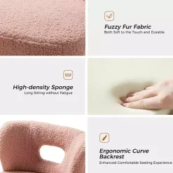 Pink Sherpa Barrel Accent Chair