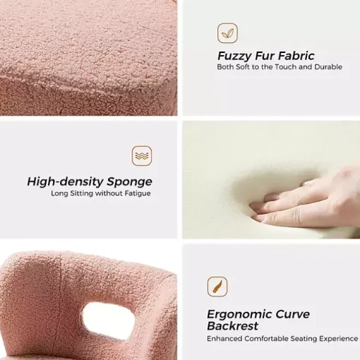 Pink Sherpa Barrel Accent Chair