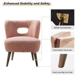 Pink Sherpa Barrel Accent Chair