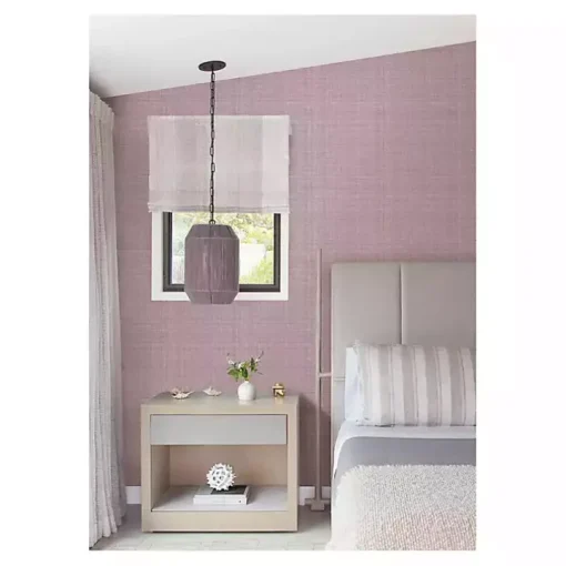 Purple Textured Faux Fabric Peel & Stick Wallpaper
