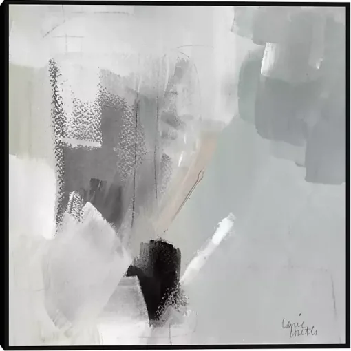 Quiet Gray Framed Canvas Art Print