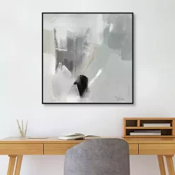 Quiet Gray Framed Canvas Art Print
