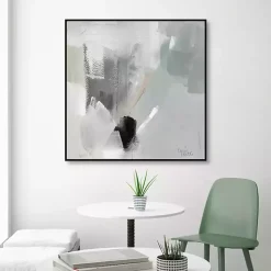Quiet Gray Framed Canvas Art Print