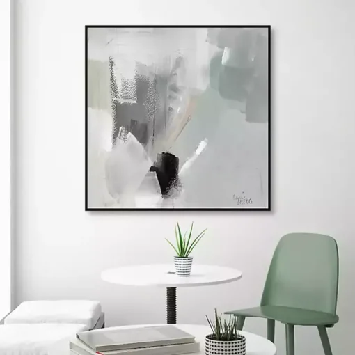 Quiet Gray Framed Canvas Art Print
