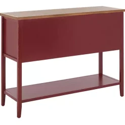 Red & Oak 4-Drawer Charlotte Sideboard