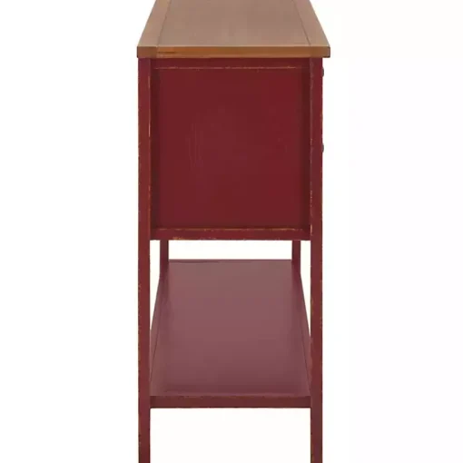 Red & Oak 4-Drawer Charlotte Sideboard
