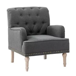 Reginald Charcoal Button Tufted Armchair