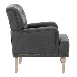 Reginald Charcoal Button Tufted Armchair