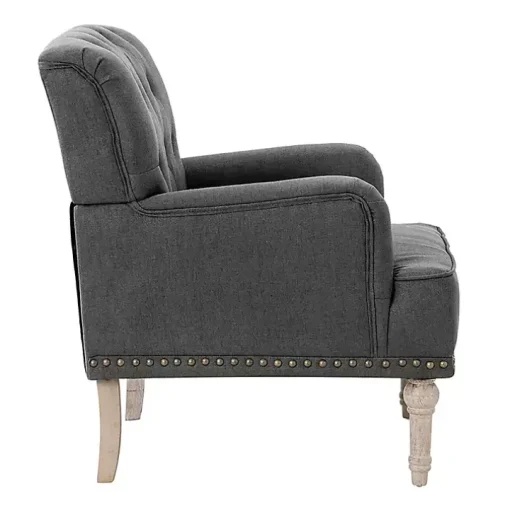 Reginald Charcoal Button Tufted Armchair