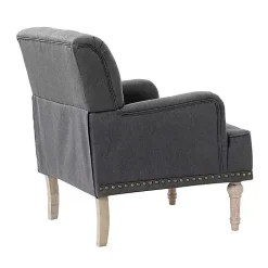 Reginald Charcoal Button Tufted Armchair