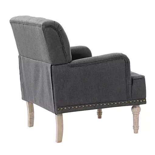 Reginald Charcoal Button Tufted Armchair