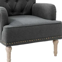 Reginald Charcoal Button Tufted Armchair