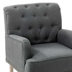 Reginald Charcoal Button Tufted Armchair