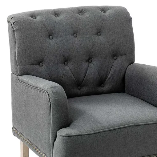 Reginald Charcoal Button Tufted Armchair