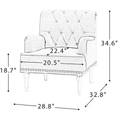 Reginald Charcoal Button Tufted Armchair