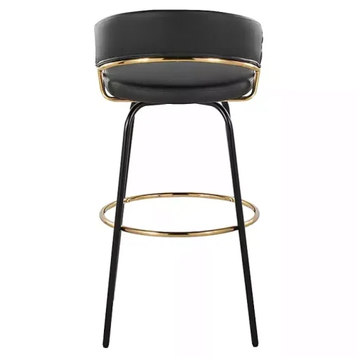 Remy Black Swivel Bar Stools, Set of 2