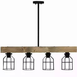Restored Wood 4-Light Pendant Light