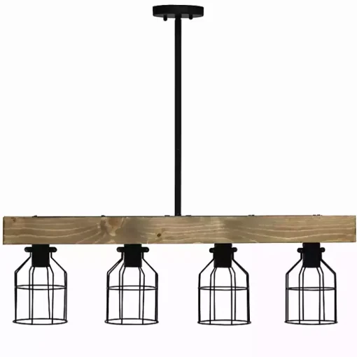 Restored Wood 4-Light Pendant Light
